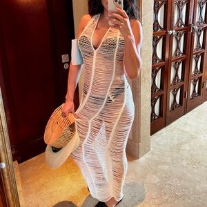 Elegant White Swim Cover-Up